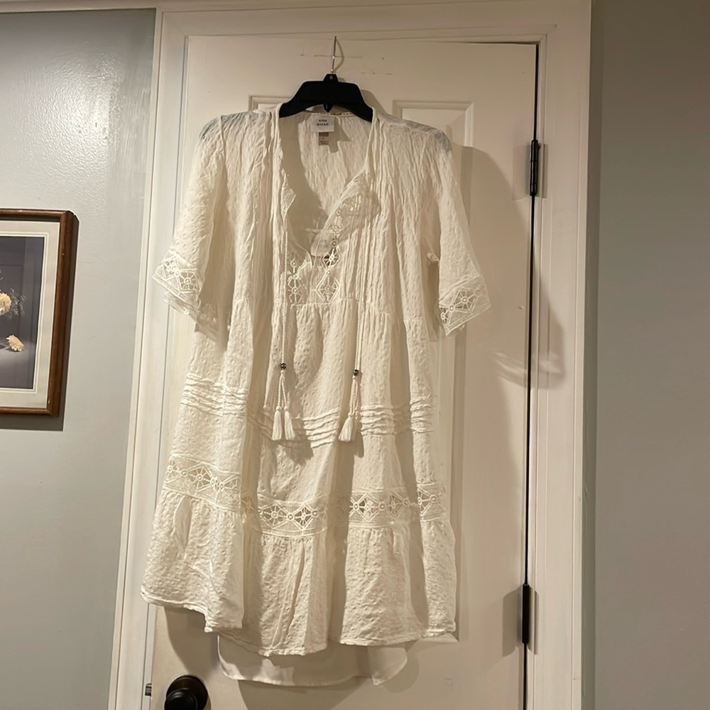 Knox rose white lace dress with slip